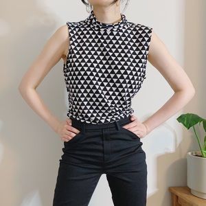 Karl Lagerfeld Paris Turtleneck Sleeveless Top